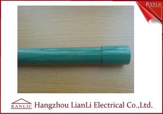 중국 강철 PVC는 전기적 도관 파이프 C/W 결합 &amp; 플라스틱 캡 3.05 미터를 코팅했습니다 협력 업체