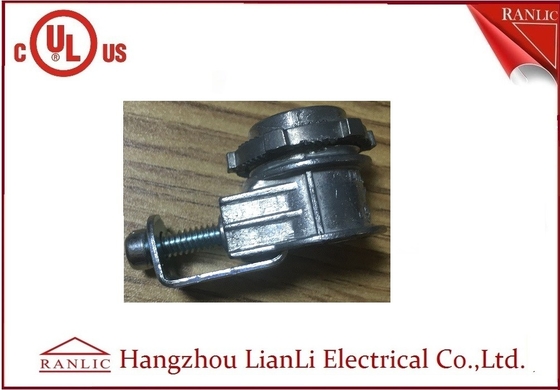 중국 금속성 가요성 도관 UL CUL을 위한 회색 직류 전기로 자극된 안상 연결체 3/8 1/2는 목록화되었습니다 협력 업체